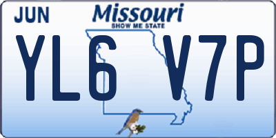 MO license plate YL6V7P