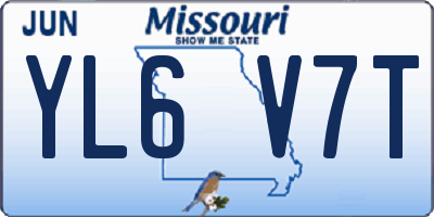 MO license plate YL6V7T