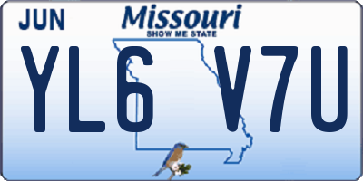 MO license plate YL6V7U