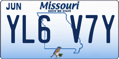 MO license plate YL6V7Y