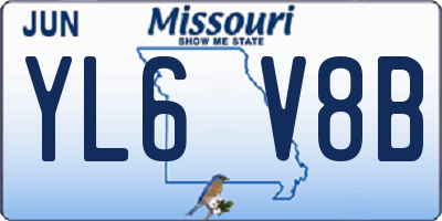 MO license plate YL6V8B
