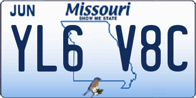 MO license plate YL6V8C
