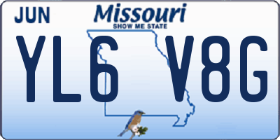 MO license plate YL6V8G