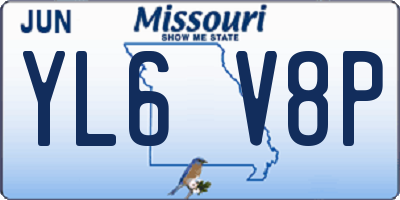 MO license plate YL6V8P
