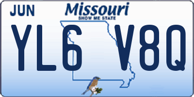 MO license plate YL6V8Q