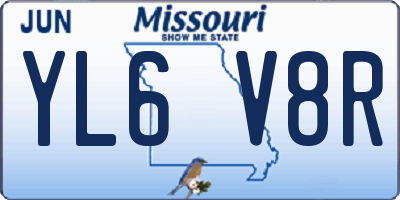 MO license plate YL6V8R