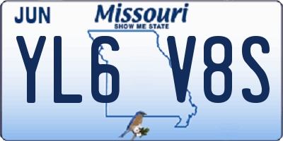 MO license plate YL6V8S