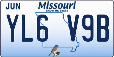 MO license plate YL6V9B