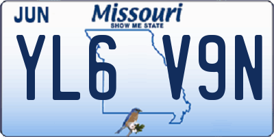 MO license plate YL6V9N