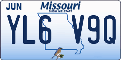 MO license plate YL6V9Q