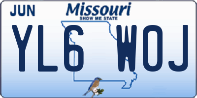 MO license plate YL6W0J