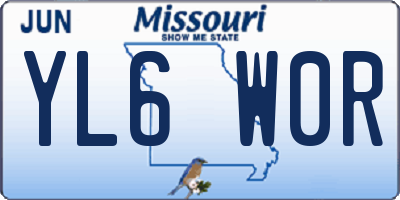 MO license plate YL6W0R