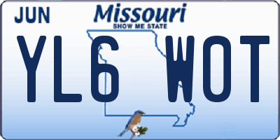 MO license plate YL6W0T