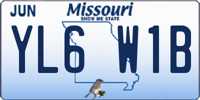 MO license plate YL6W1B