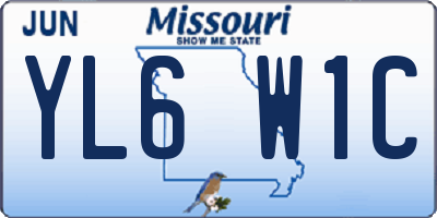 MO license plate YL6W1C