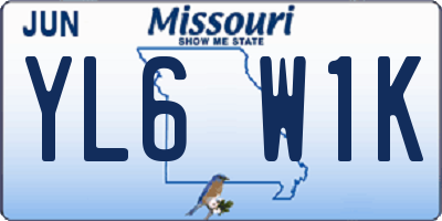 MO license plate YL6W1K