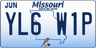 MO license plate YL6W1P