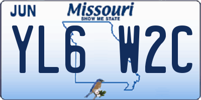MO license plate YL6W2C