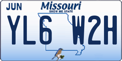 MO license plate YL6W2H