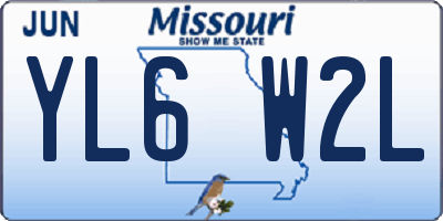 MO license plate YL6W2L