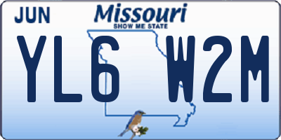 MO license plate YL6W2M