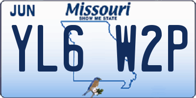 MO license plate YL6W2P