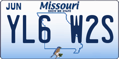 MO license plate YL6W2S