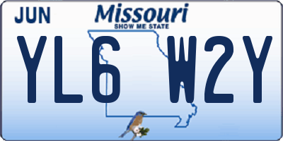 MO license plate YL6W2Y