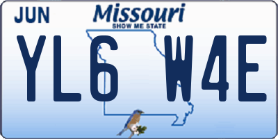 MO license plate YL6W4E