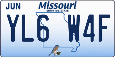 MO license plate YL6W4F