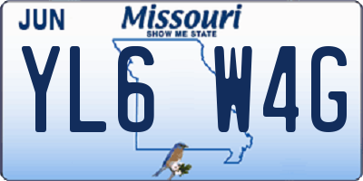 MO license plate YL6W4G