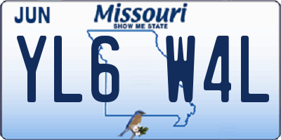 MO license plate YL6W4L