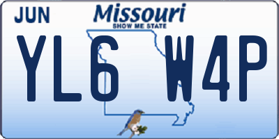 MO license plate YL6W4P