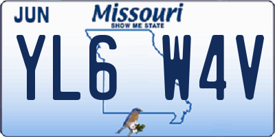 MO license plate YL6W4V