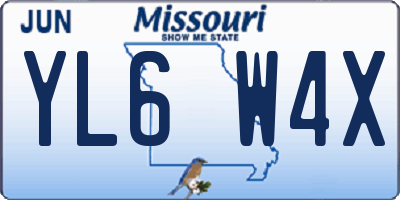 MO license plate YL6W4X