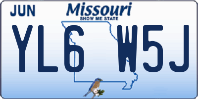 MO license plate YL6W5J