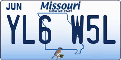 MO license plate YL6W5L