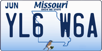 MO license plate YL6W6A