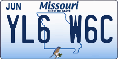 MO license plate YL6W6C