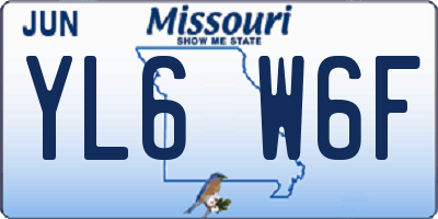 MO license plate YL6W6F