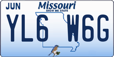 MO license plate YL6W6G