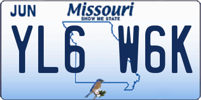 MO license plate YL6W6K