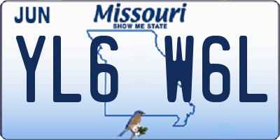 MO license plate YL6W6L