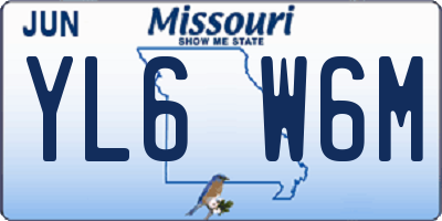 MO license plate YL6W6M