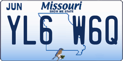 MO license plate YL6W6Q