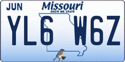 MO license plate YL6W6Z