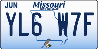 MO license plate YL6W7F