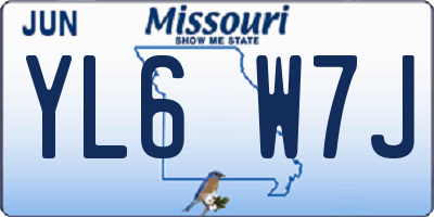 MO license plate YL6W7J