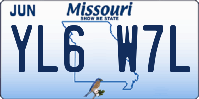 MO license plate YL6W7L