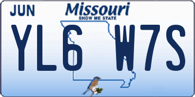 MO license plate YL6W7S